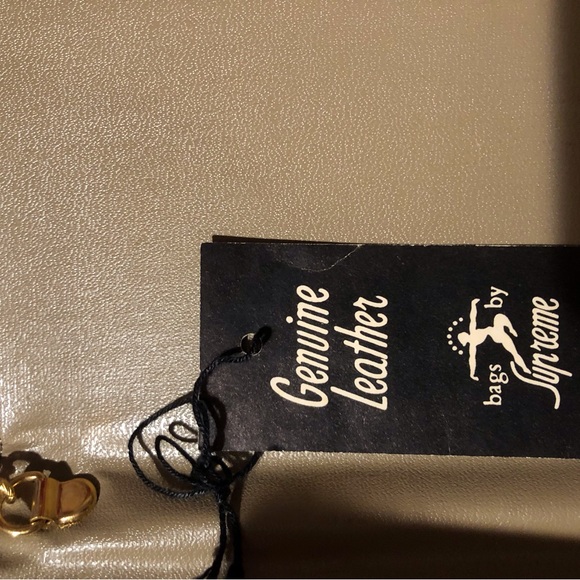 Vintage reptile snake skin leather lining clutch, shoulder bag with gold chain - Picture 8 of 11